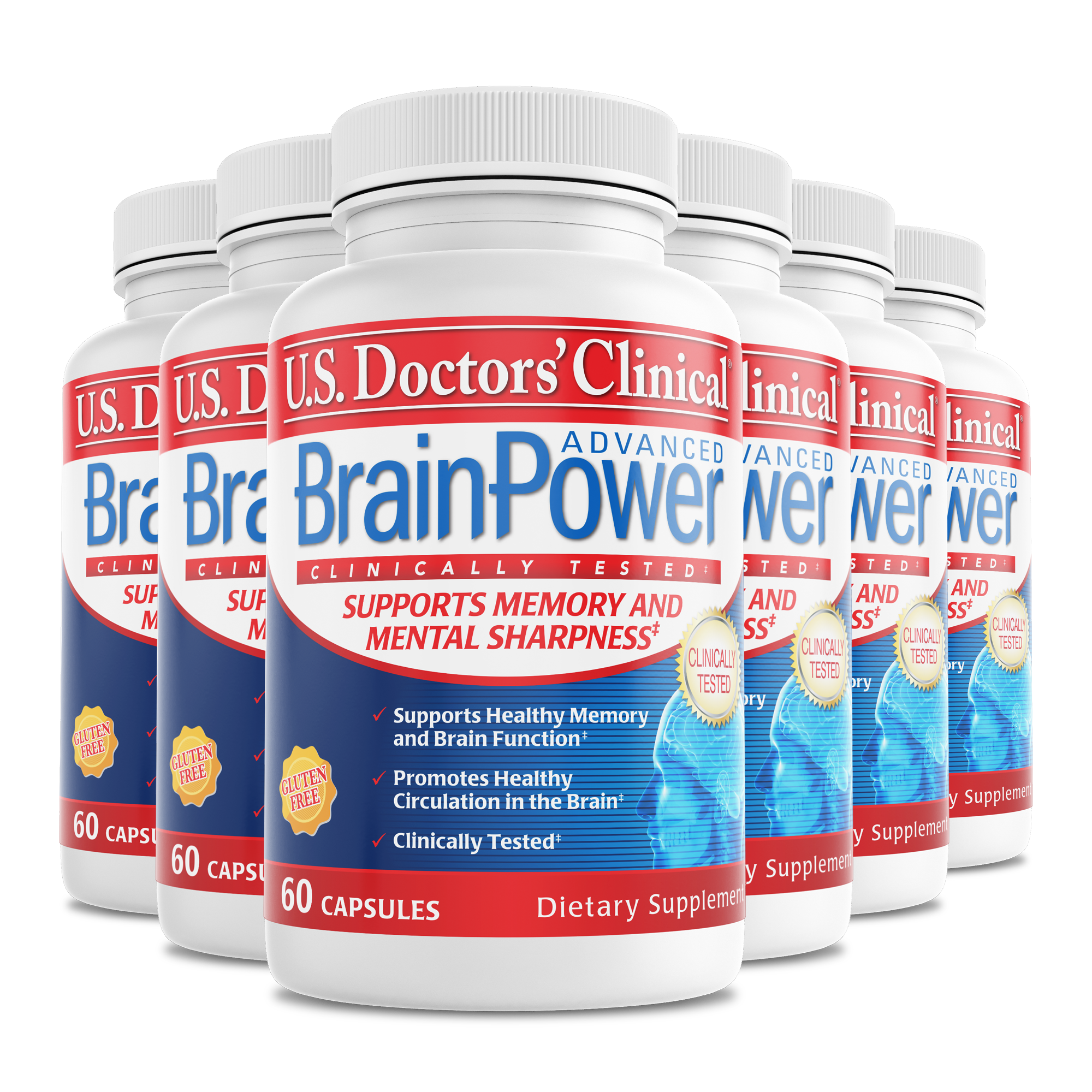6 bottles of U.S. Doctors' Clinical Advanced BrainPower