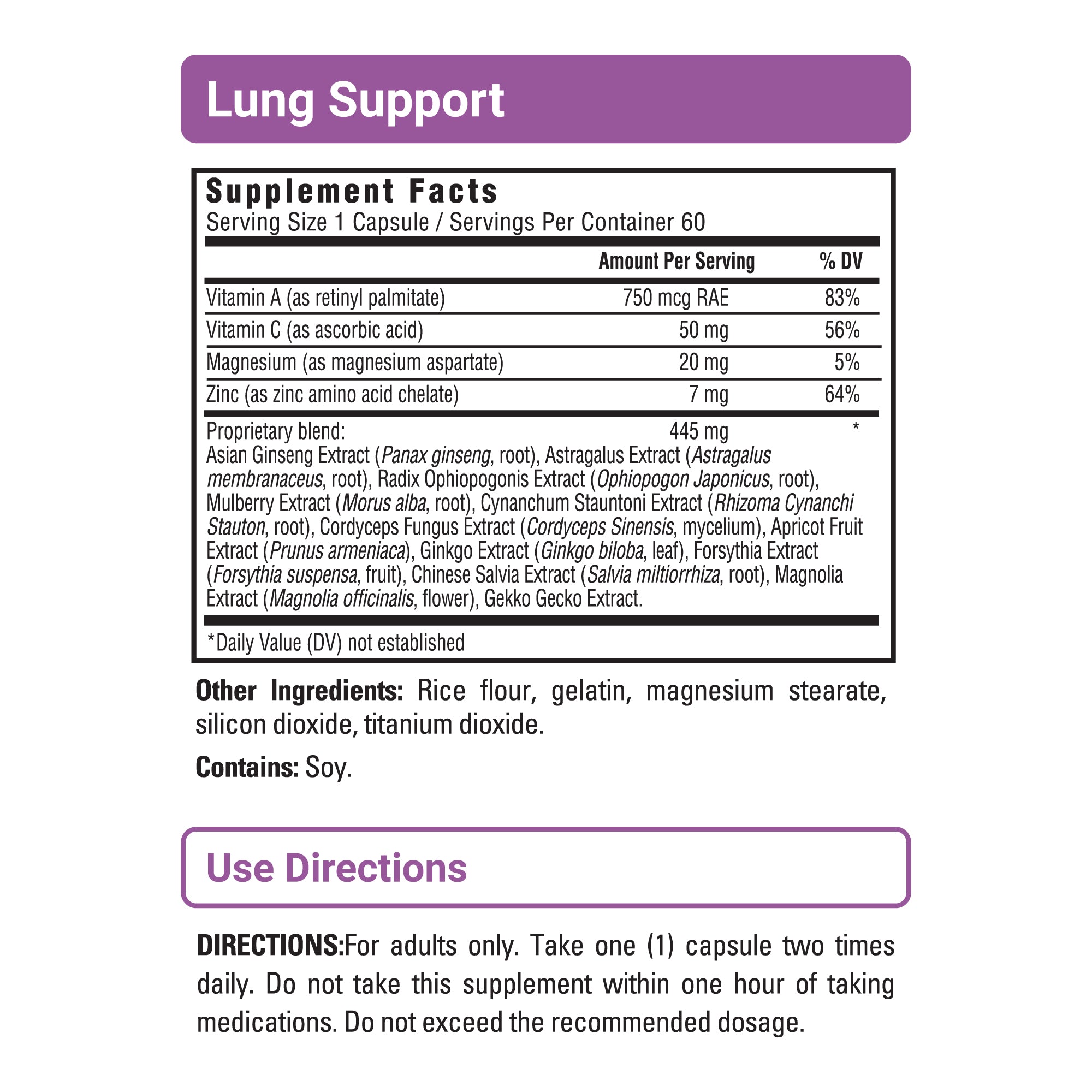 Lung Support sup facts