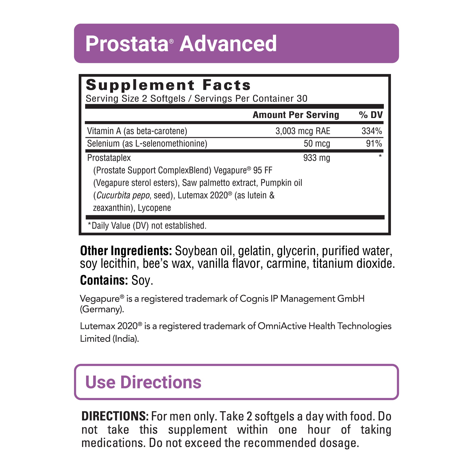Prostata Advanced sup facts
