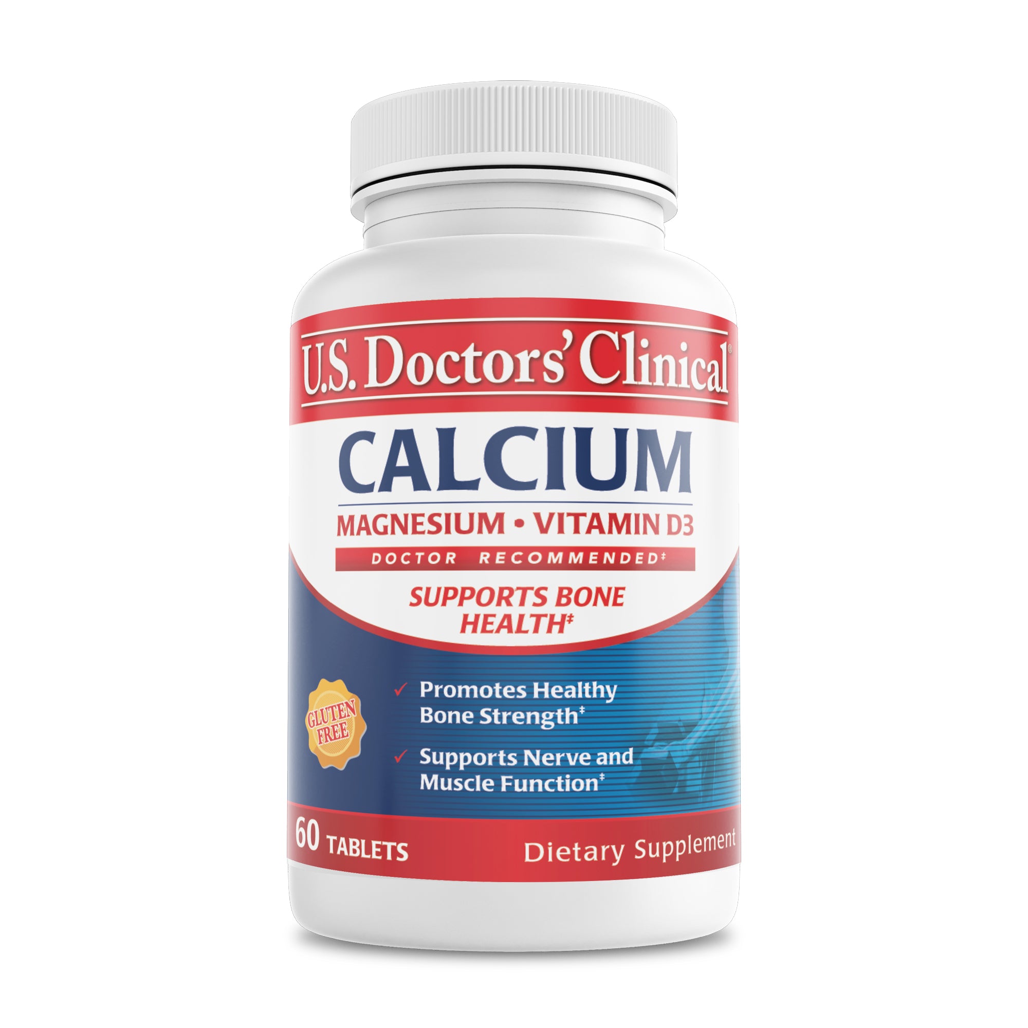 U.S. Doctors Clinical Calcium Supplement bottle with magnesium and vitamin D3