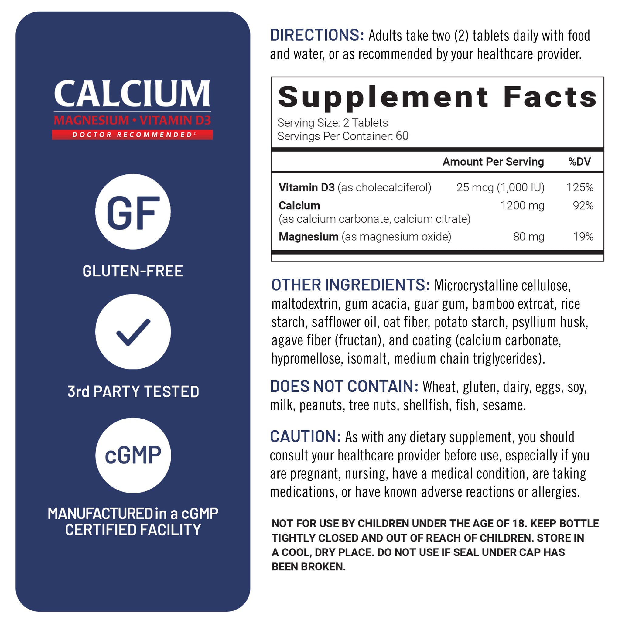 Calcium, Magnesium + Vitamin D3  - Bone Support