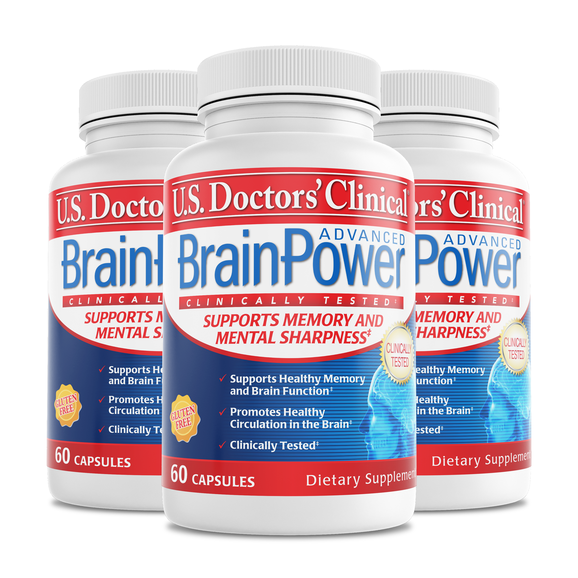 3 bottles of U.S. Doctors' Clinical Advanced BrainPower 