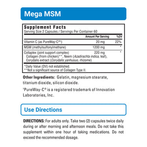 Mega MSM sup facts